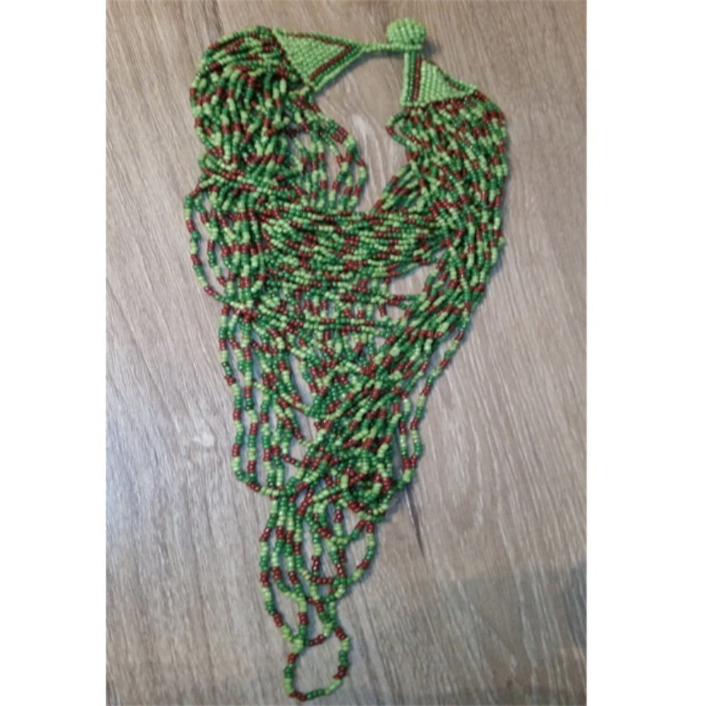 Artisan Handcrafted Layered Statement Seed Bead N… - image 3